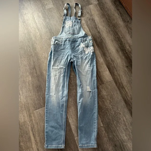 New! Justice Girls Denim Overalls Size 16 Regular NWT - Picture 2 of 8